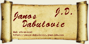 Janoš Dabulović vizit kartica